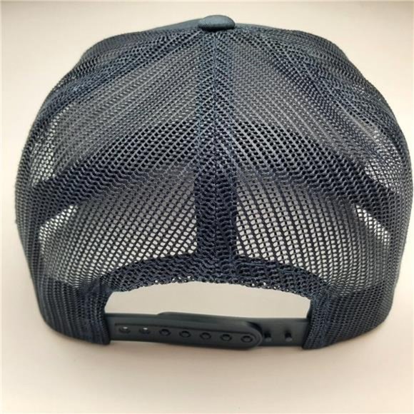 Ford Vintage Style Patch Flat Bill Baseball Cap Hat Embroidered Mesh Navy Blue - Picture 5 of 5